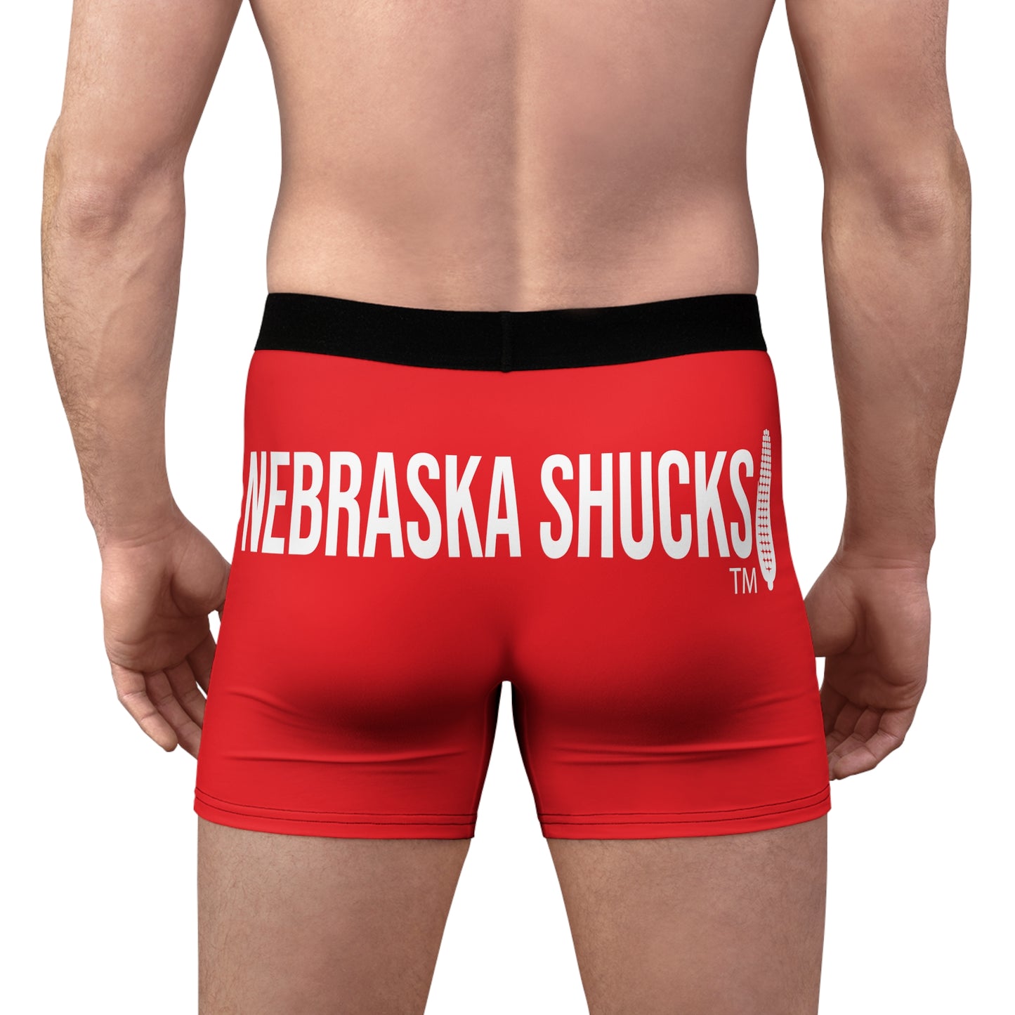 Men's Boxer Briefs - White on Red