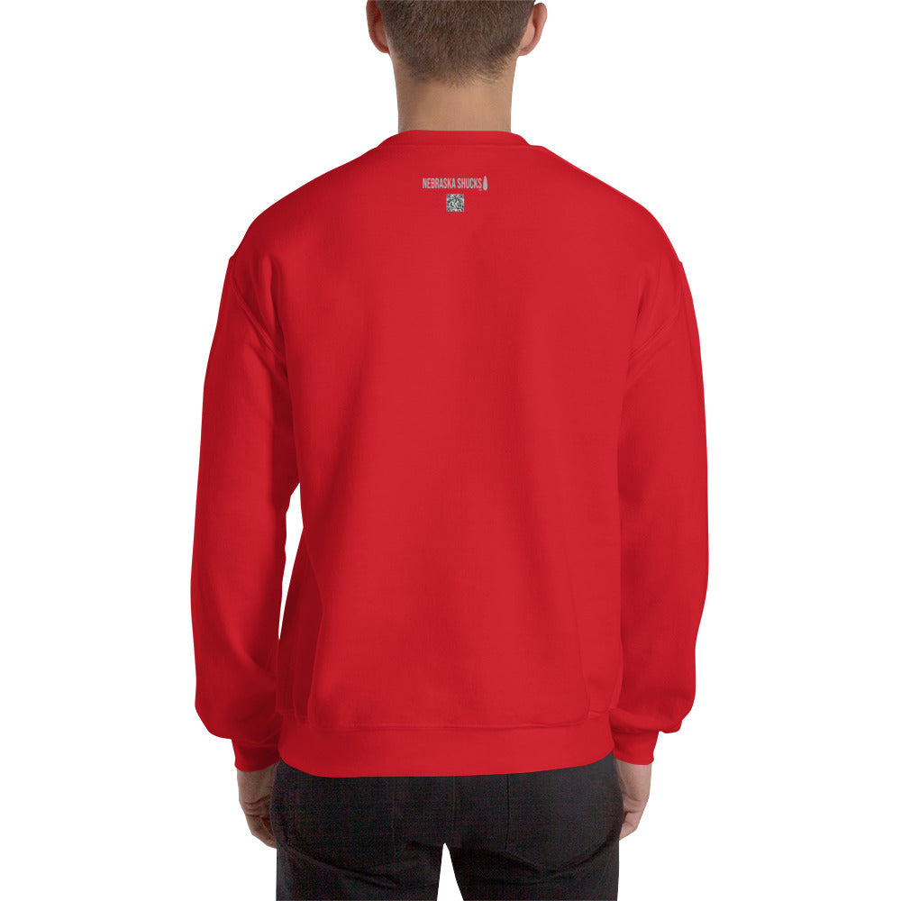 Unisex Sweatshirt - Gray on Scarlet/Red