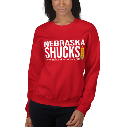 Unisex Sweatshirt - White on Red