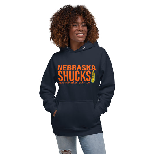 Unisex Hoodie - Orange on Navy/Blue