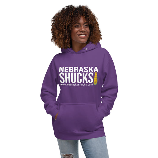 Unisex Hoodie - White on Purple