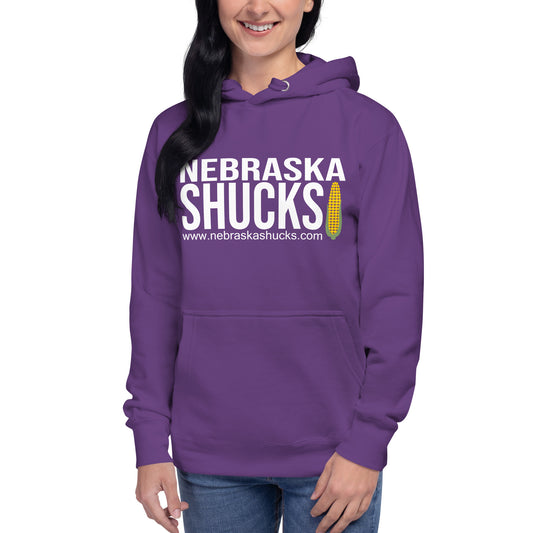 Unisex Hoodie - White on Purple