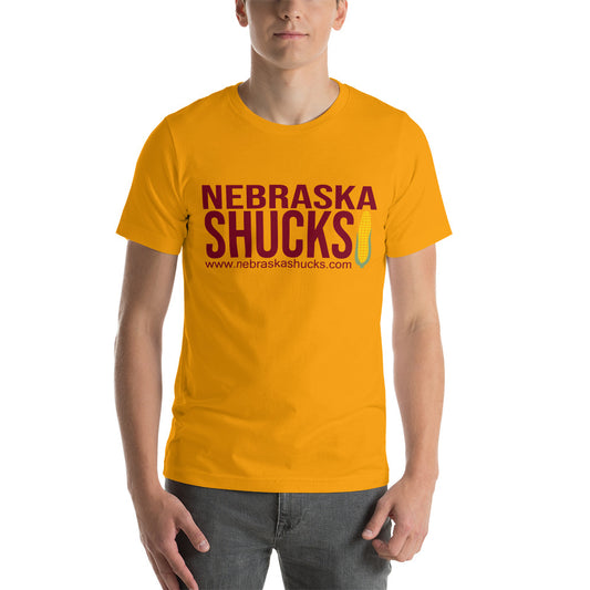 Unisex T-shirt - Maroon on Gold/Yellow