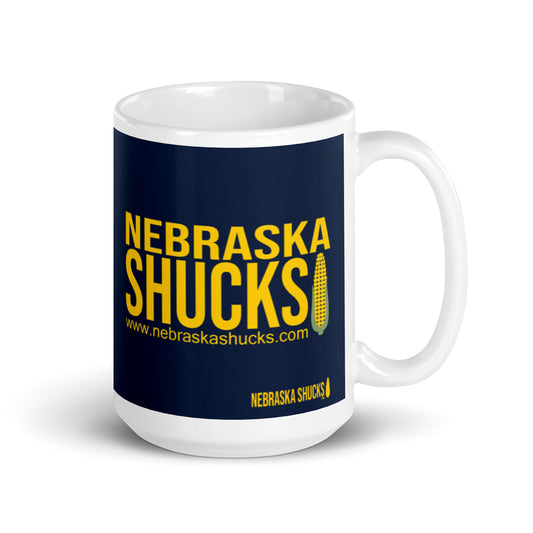 Glossy Mug - Maize/Yellow on Navy Blue